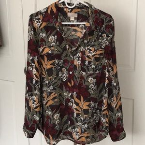 Floral Henley Blouse